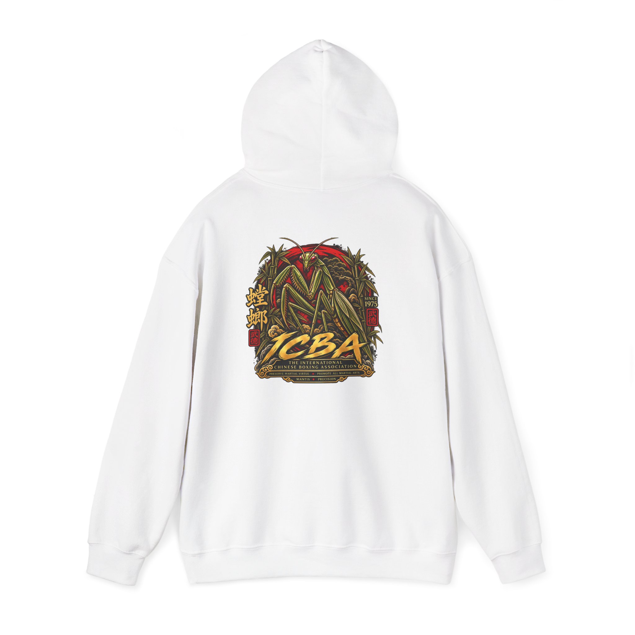 Preying Mantis Logo Hoodie — Vintage Martial Arts Graphic Sweatshirt - Image 7