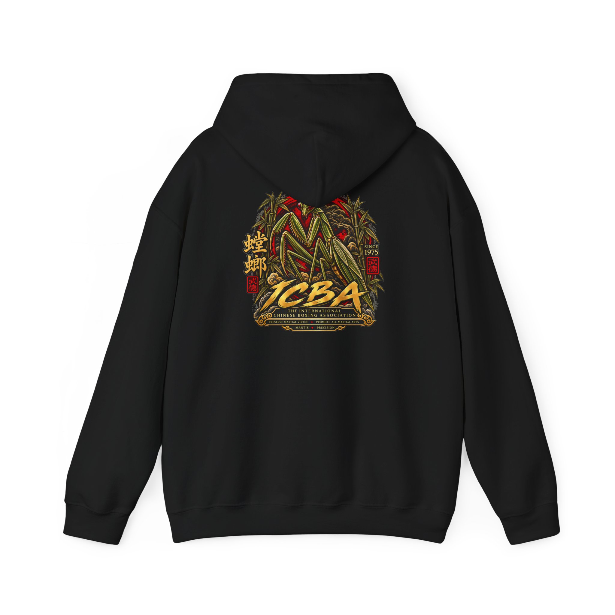 Preying Mantis Logo Hoodie — Vintage Martial Arts Graphic Sweatshirt - Image 3